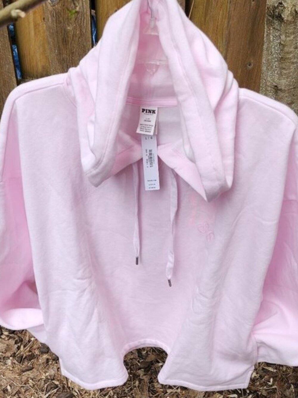 *NWT* PINK Victoria's Secret Womens Large light pink pullover hoodie